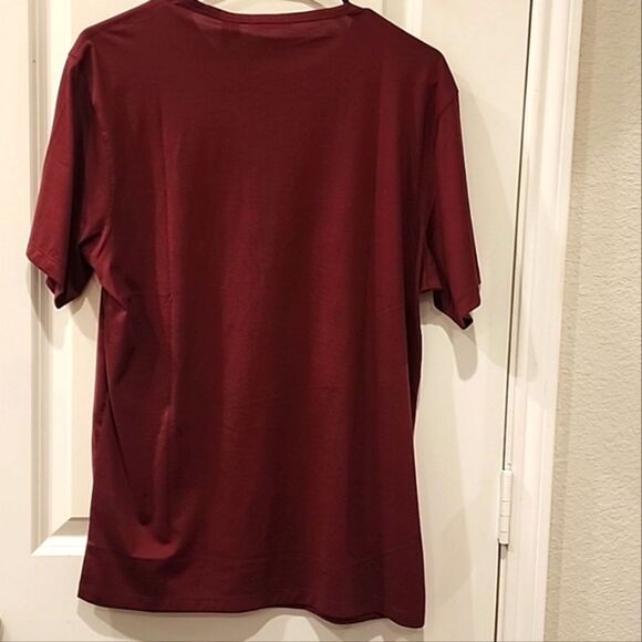Theory Precise Luxe Cotton T-Shirt- Wine - Picture 6 of 6